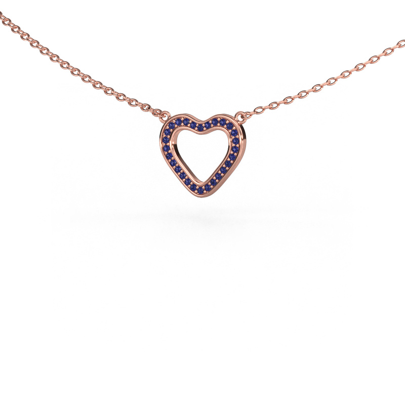 Image of Pendant Heart 3 585 rose gold Sapphire 0.8 mm
