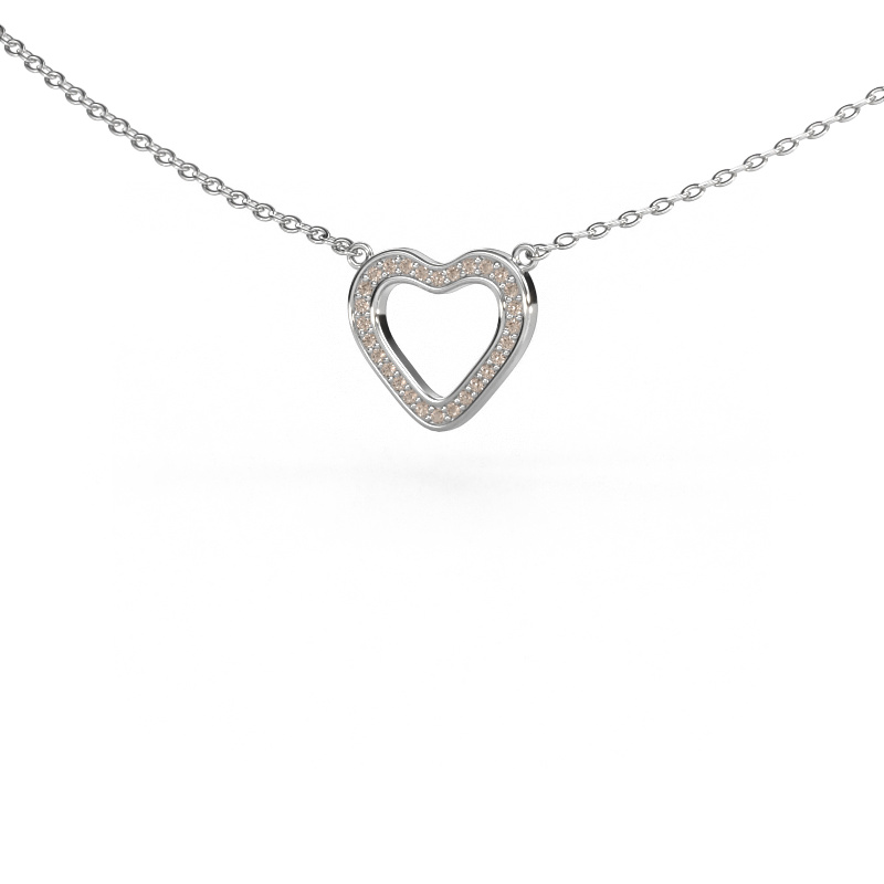 Bild von Anhänger Heart 3 585 Weißgold Braun Diamant 0.07 crt