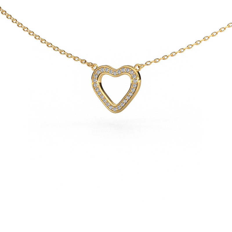 Image of Pendant Heart 3 585 gold Zirconia 0.8 mm