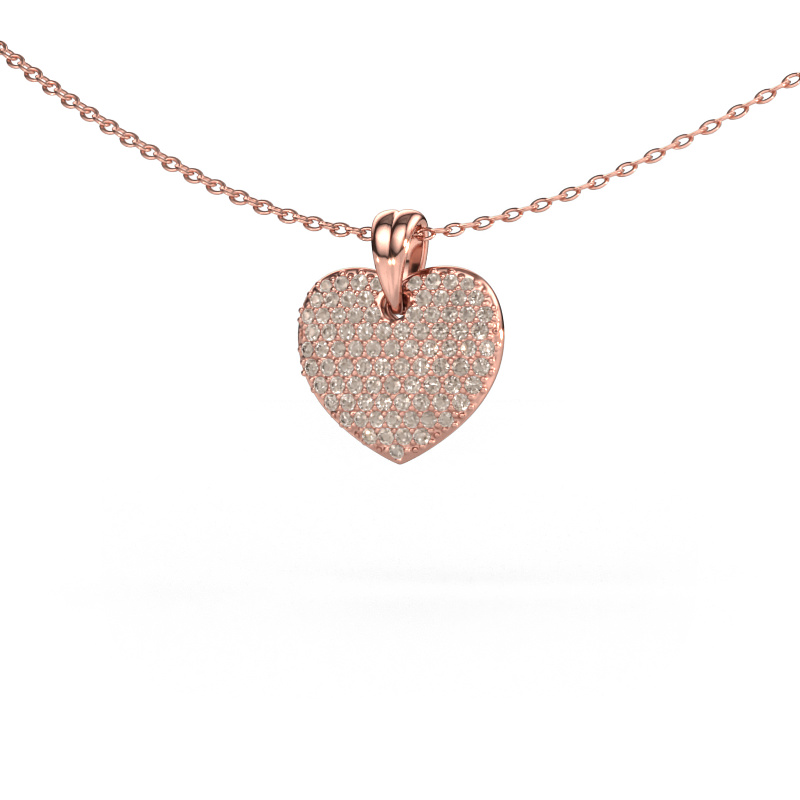 Image de Pendentif Heart 5 585 or rose Diamant brun 0.402 crt