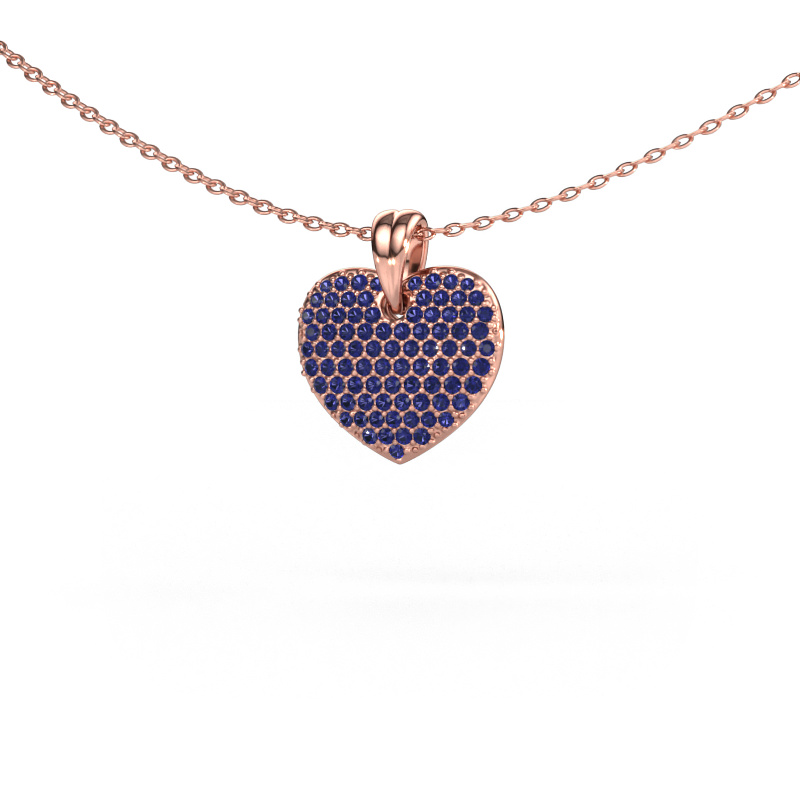 Bild von Anhänger Heart 5 585 Roségold Saphir 0.8 mm