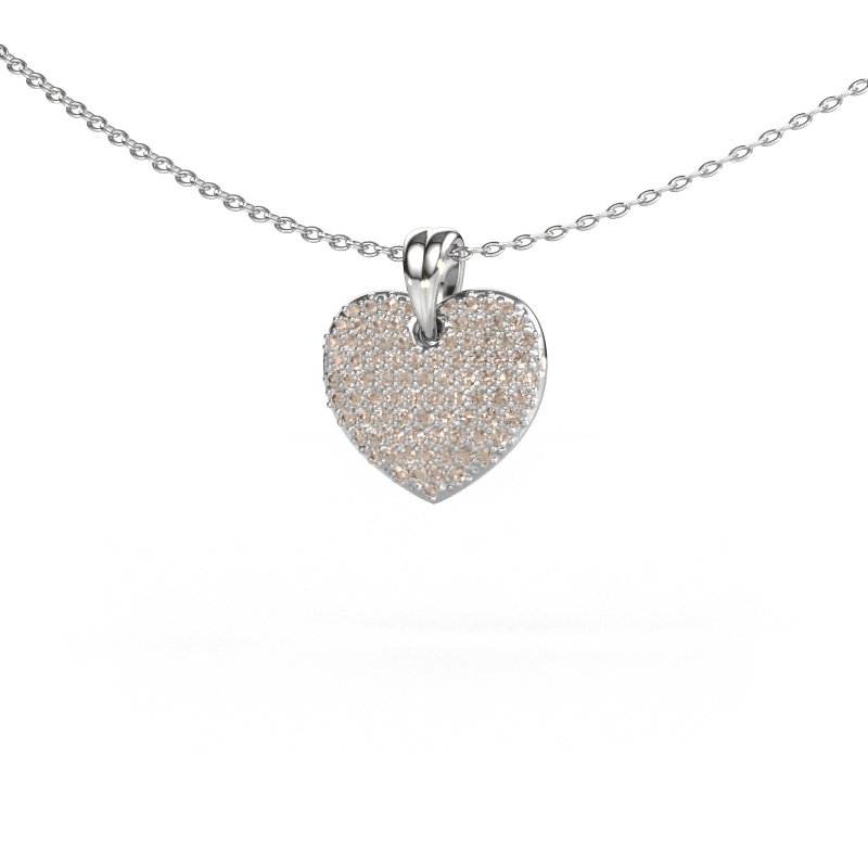 Bild von Anhänger Heart 5 585 Weißgold Braun Diamant 0.402 crt