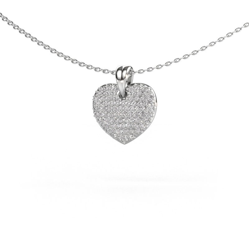 Image of Pendant Heart 5 585 white gold Diamond 0.402 crt