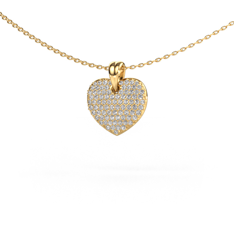 Image de Pendentif Heart 5 585 or jaune Diamant 0.402 crt