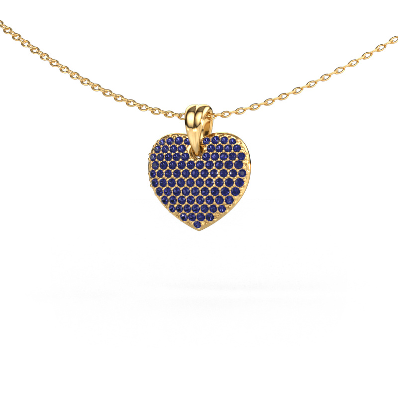 Image of Pendant Heart 5 585 gold Sapphire 0.8 mm
