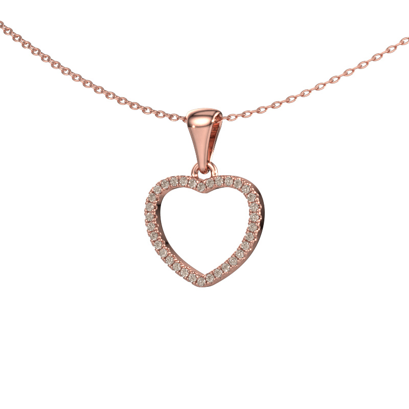 Image of Pendant Heart 6 585 rose gold Brown diamond 0.17 crt