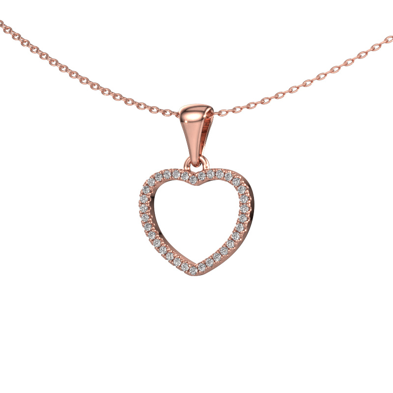 Bild von Anhänger Heart 6 585 Roségold Diamant 0.17 crt