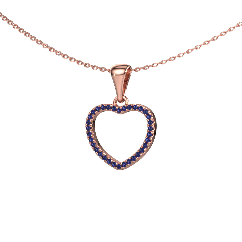 Bild von Anhänger Heart 6 585 Roségold Saphir 1 mm