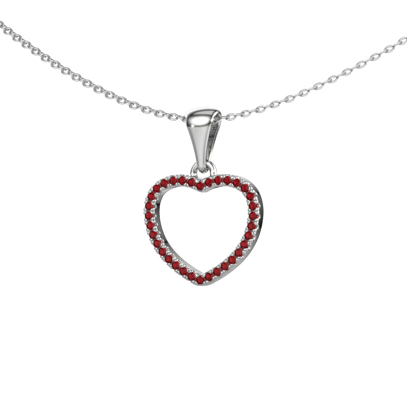 Image of Pendant Heart 6 950 platinum Ruby 1 mm