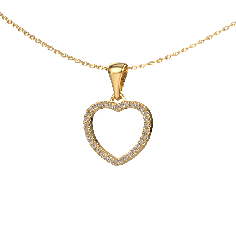 Image of Pendant Heart 6 585 gold Brown diamond 0.17 crt