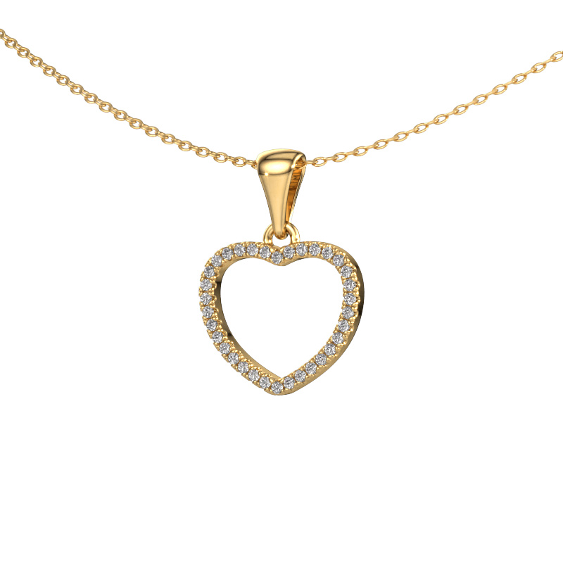 Image of Pendant Heart 6 585 gold Zirconia 1 mm