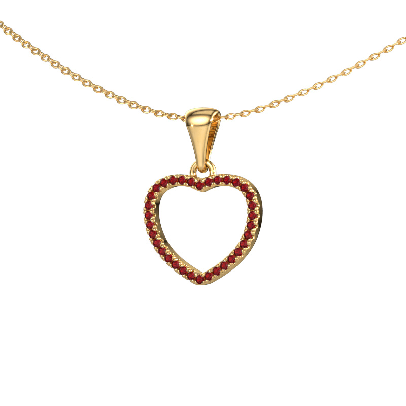 Image of Pendant Heart 6 585 gold Ruby 1 mm