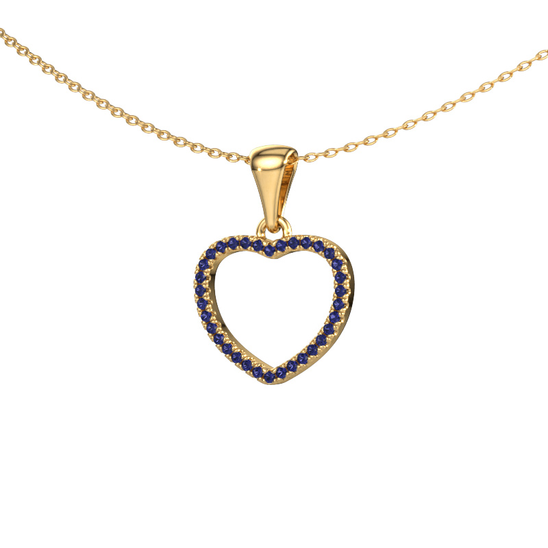 Image of Pendant Heart 6 585 gold Sapphire 1 mm