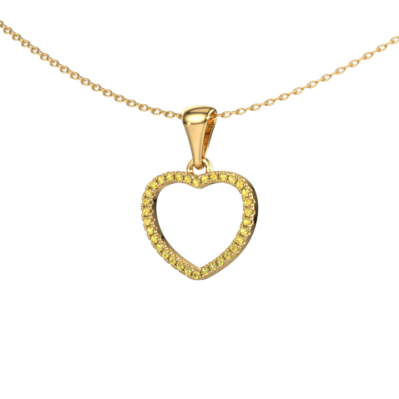 Image of Pendant Heart 6 585 gold Yellow sapphire 1 mm