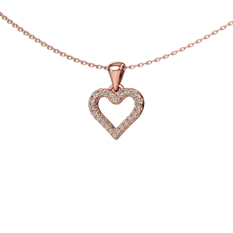 Image of Pendant Heart 7 585 rose gold Brown diamond 0.178 crt