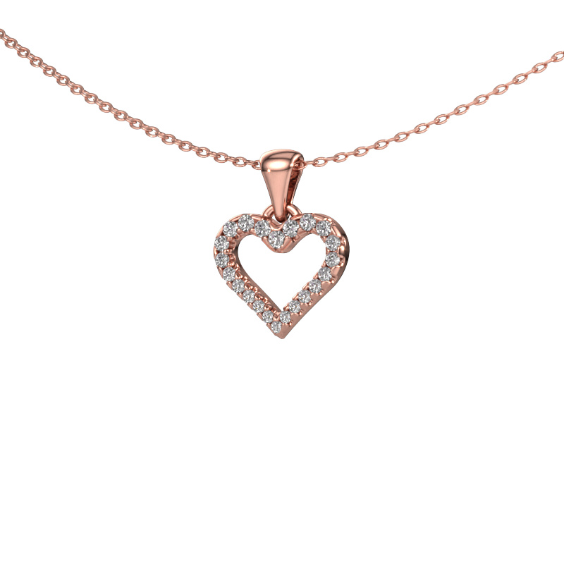 Bild von Anhänger Heart 7 585 Roségold Diamant 0.178 crt