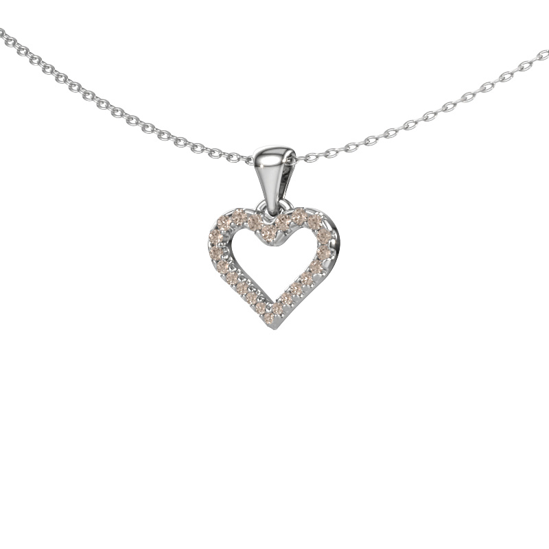 Bild von Anhänger Heart 7 950 Platin Braun Diamant 0.178 crt