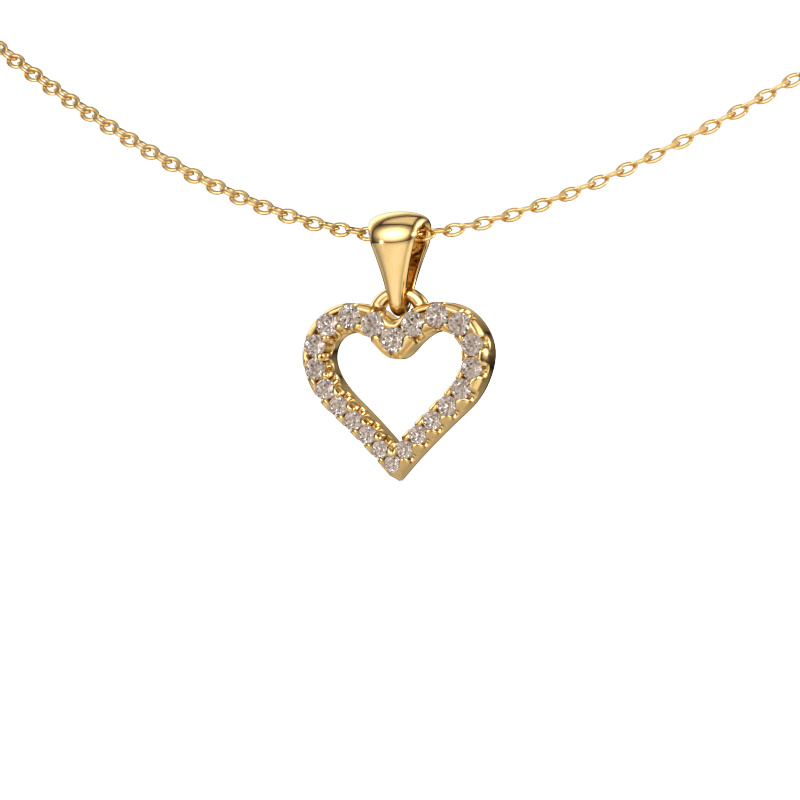 Bild von Anhänger Heart 7 585 Gold Braun Diamant 0.178 crt