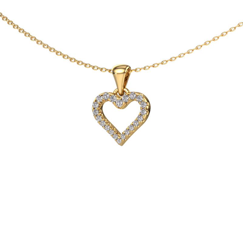 Image of Pendant Heart 7 585 gold Lab grown diamond 0.178 crt