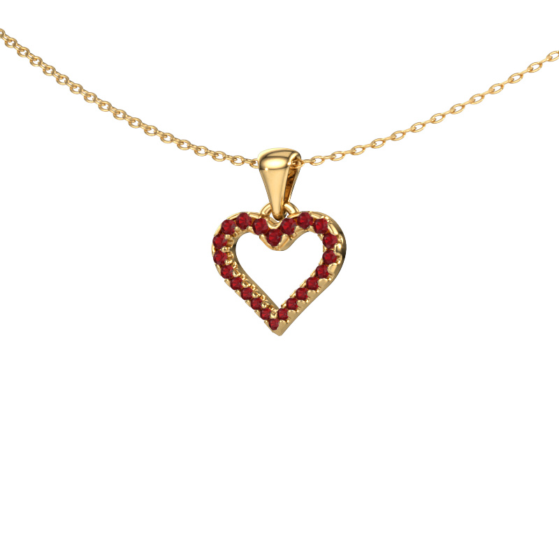 Image of Pendant Heart 7 585 gold Ruby 1 mm