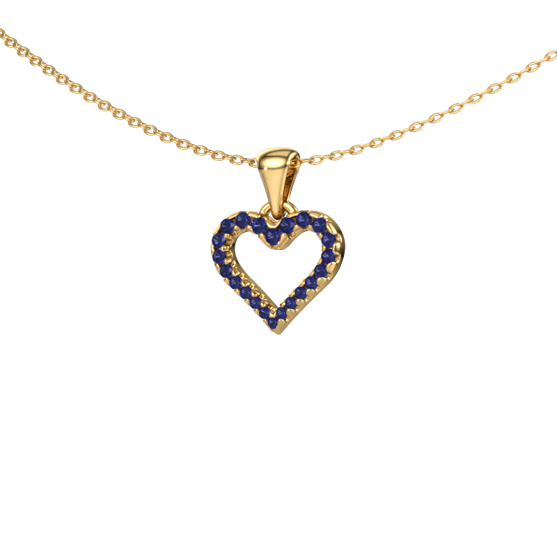 Image of Pendant Heart 7 585 gold Sapphire 1 mm