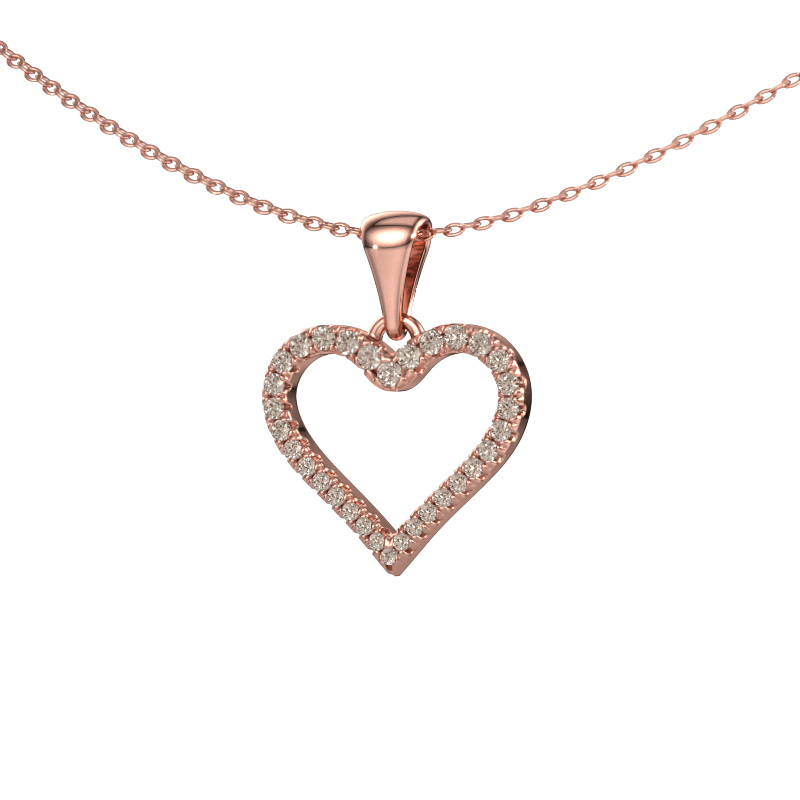 Bild von Anhänger Heart 8 585 Roségold Braun Diamant 0.264 crt