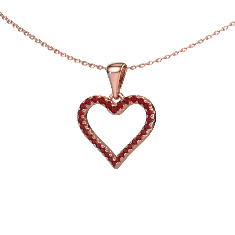 Bild von Anhänger Heart 8 585 Roségold Rubin 1 mm