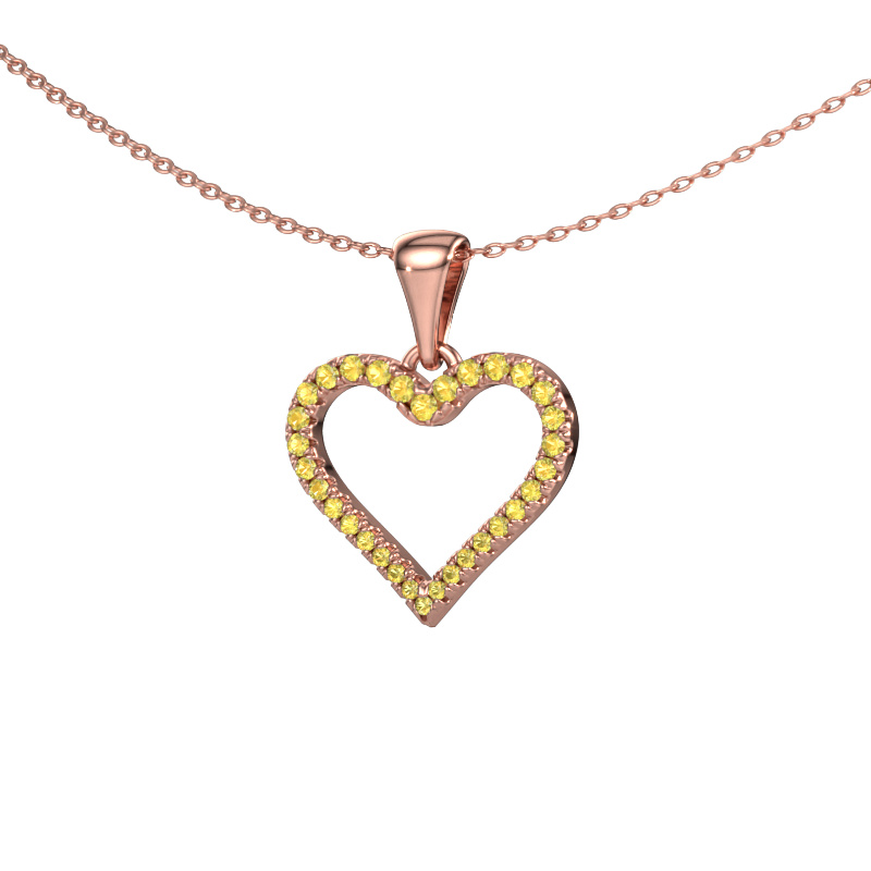 Bild von Anhänger Heart 8 585 Roségold Gelb Saphir 1 mm