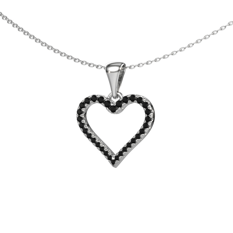 Bild von Anhänger Heart 8 585 Weißgold Schwarz Diamant 0.317 crt