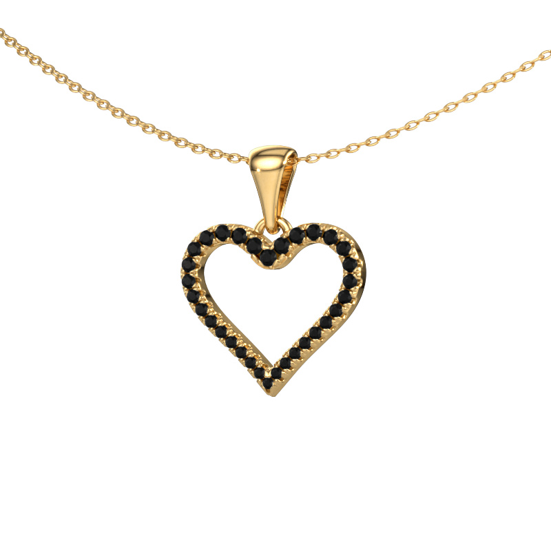 Bild von Anhänger Heart 8 585 Gold Schwarz Diamant 0.317 crt