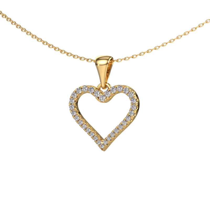 Image of Pendant Heart 8 585 gold Lab grown diamond 0.264 crt