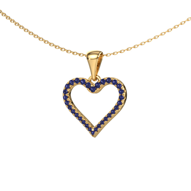 Image of Pendant Heart 8 585 gold Sapphire 1 mm