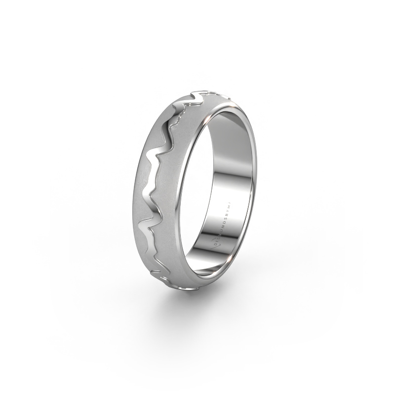 Bild von Trauring Heartbeat 1 585 Weißgold ±5x2 mm