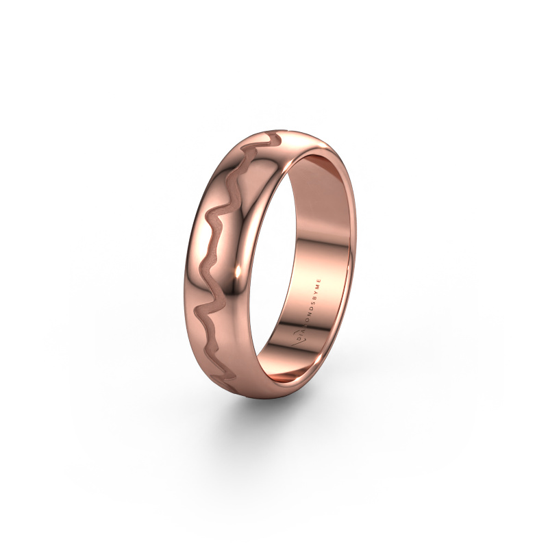 Image of Wedding ring Heartbeat 2 585 rose gold ±0.20x0.07 in