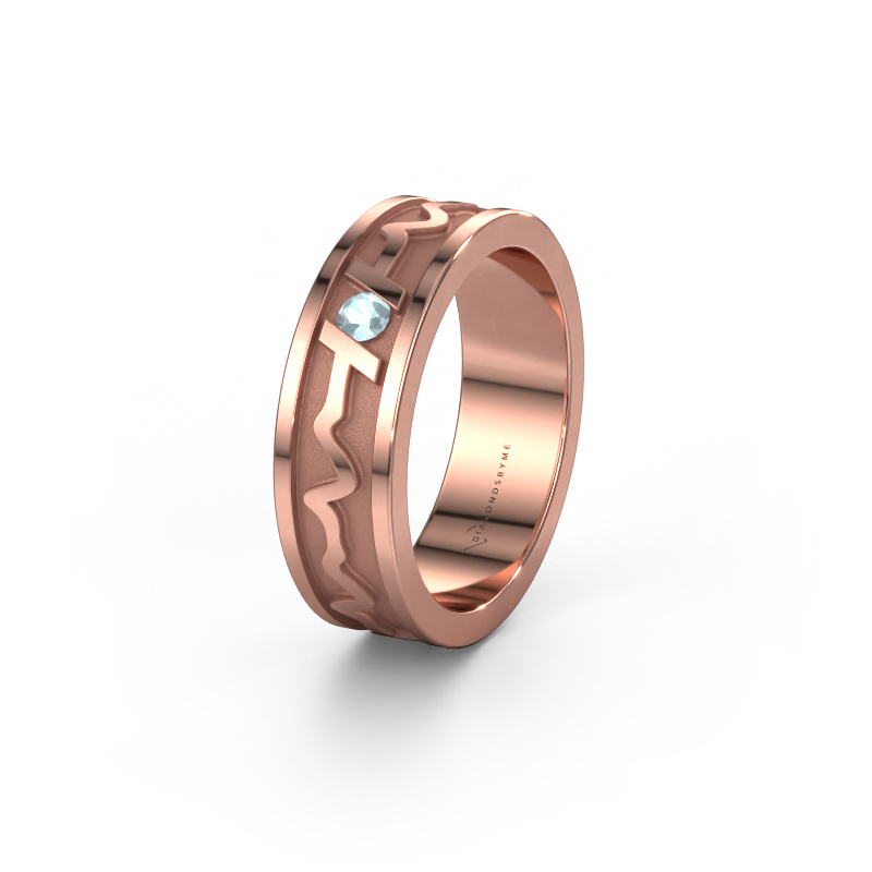 Image of Wedding ring Heartbeat 3 585 rose gold ±0.24x0.08 in