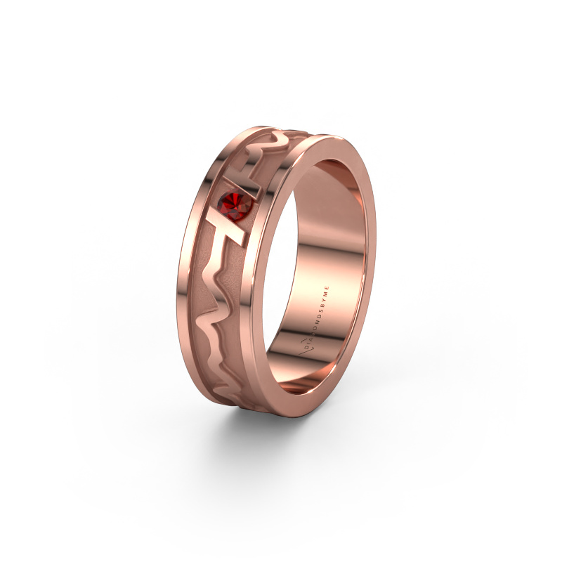 Image of Wedding ring Heartbeat 3 585 rose gold ±0.24x0.08 in