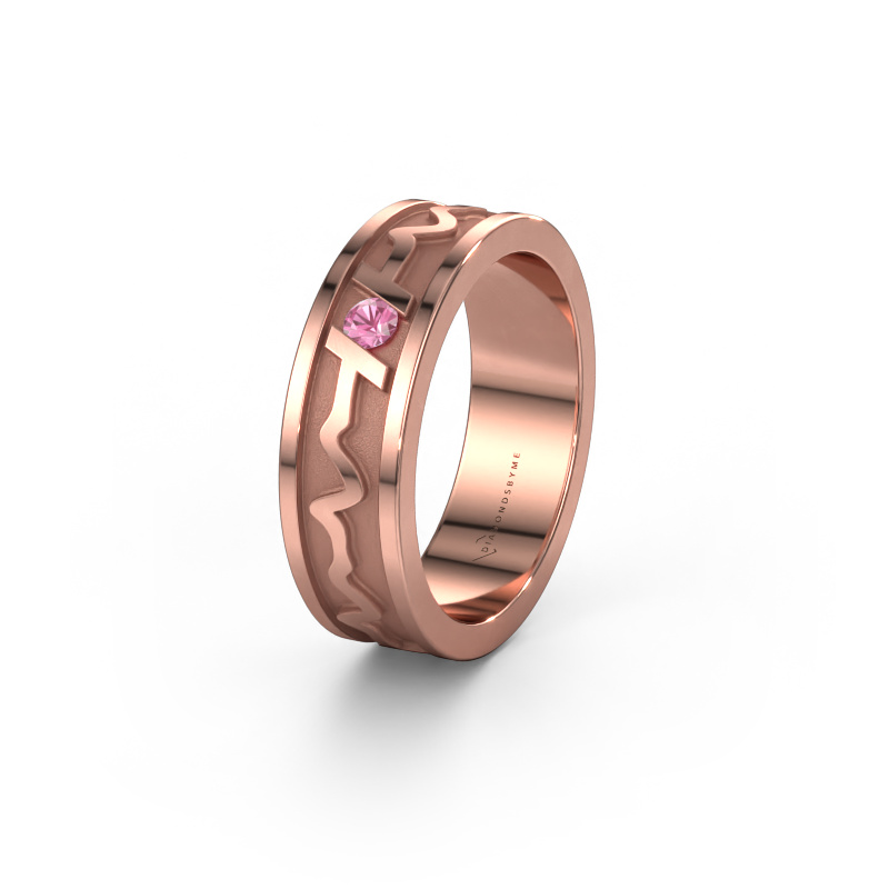 Image of Wedding ring Heartbeat 3 585 rose gold ±0.24x0.08 in