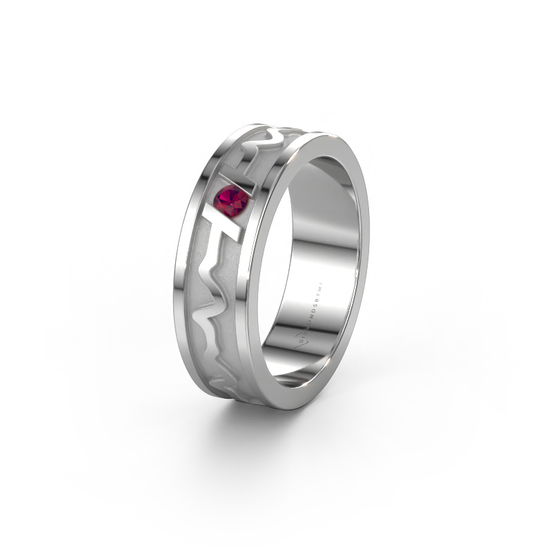 Image of Wedding ring Heartbeat 3 585 white gold ±0.24x0.08 in