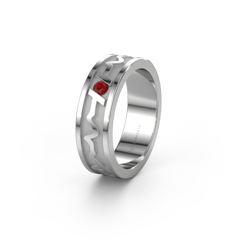 Image of Wedding ring Heartbeat 3 585 white gold ±0.24x0.08 in