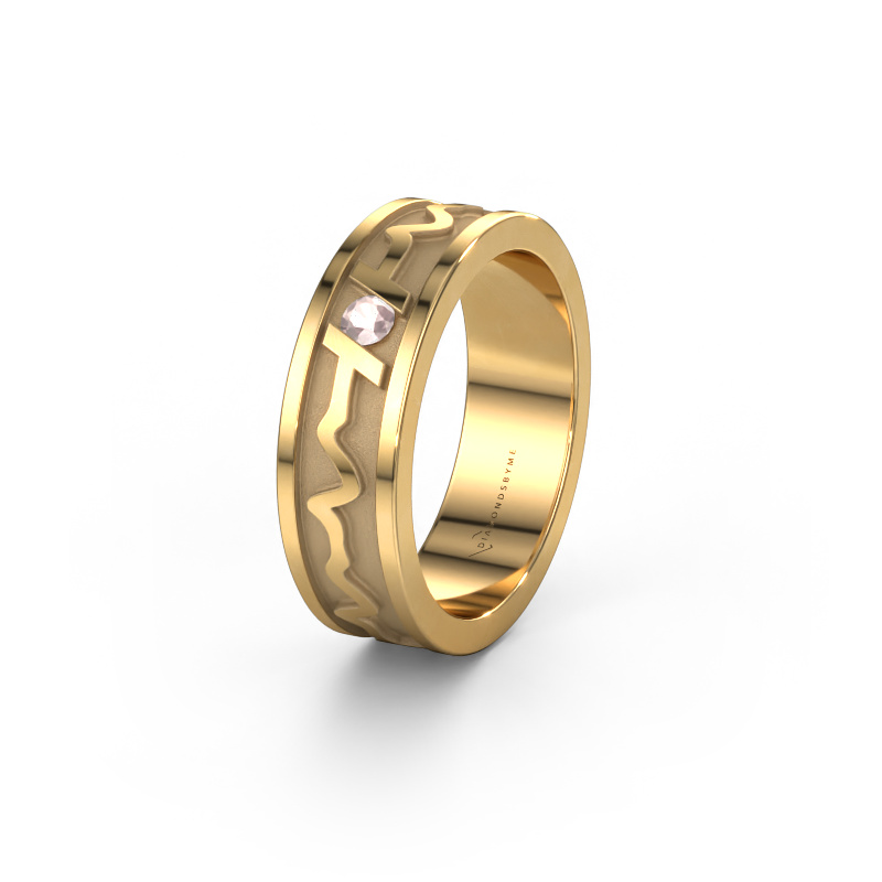 Image of Wedding ring Heartbeat 3 585 gold ±0.24x0.08 in