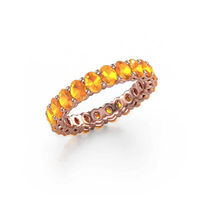 Bild von Vorsteckring Heddy OVL 3x4 585 Roségold Citrin 4x3 mm