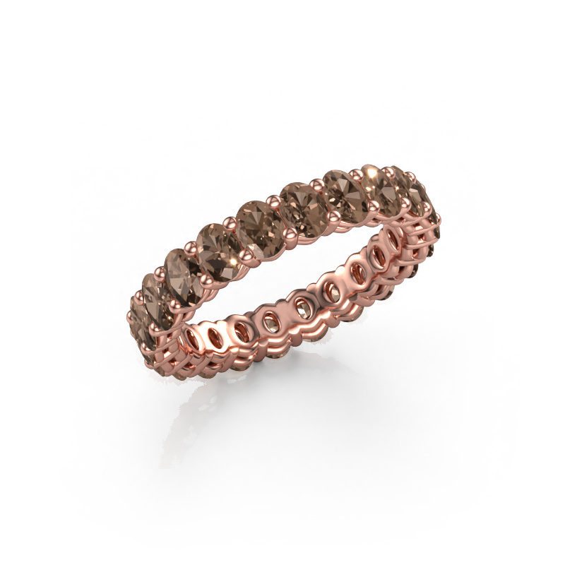 Image of Stackable ring Heddy OVL 3x4 585 rose gold Brown diamond 3.30 crt