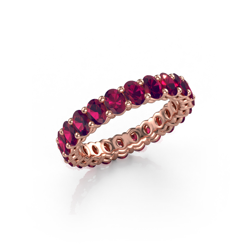 Image of Stackable ring Heddy OVL 3x4 585 rose gold Rhodolite 4x3 mm