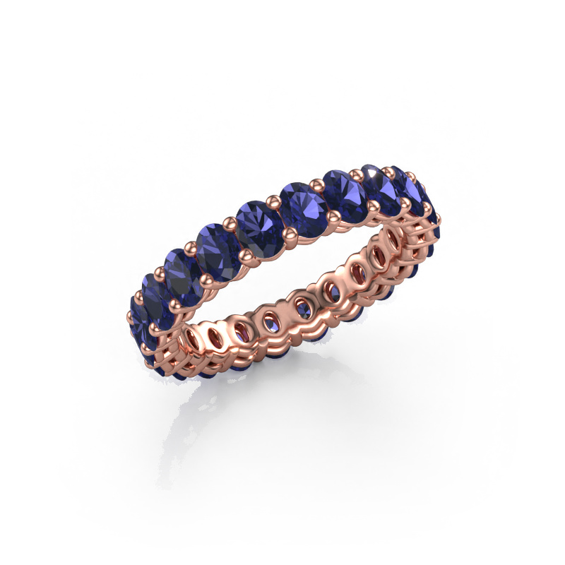 Image of Stackable ring Heddy OVL 3x4 585 rose gold Sapphire 4x3 mm