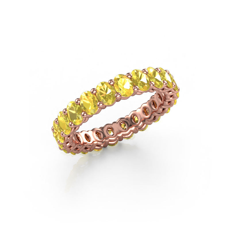 Image of Stackable ring Heddy OVL 3x4 585 rose gold Yellow sapphire 4x3 mm