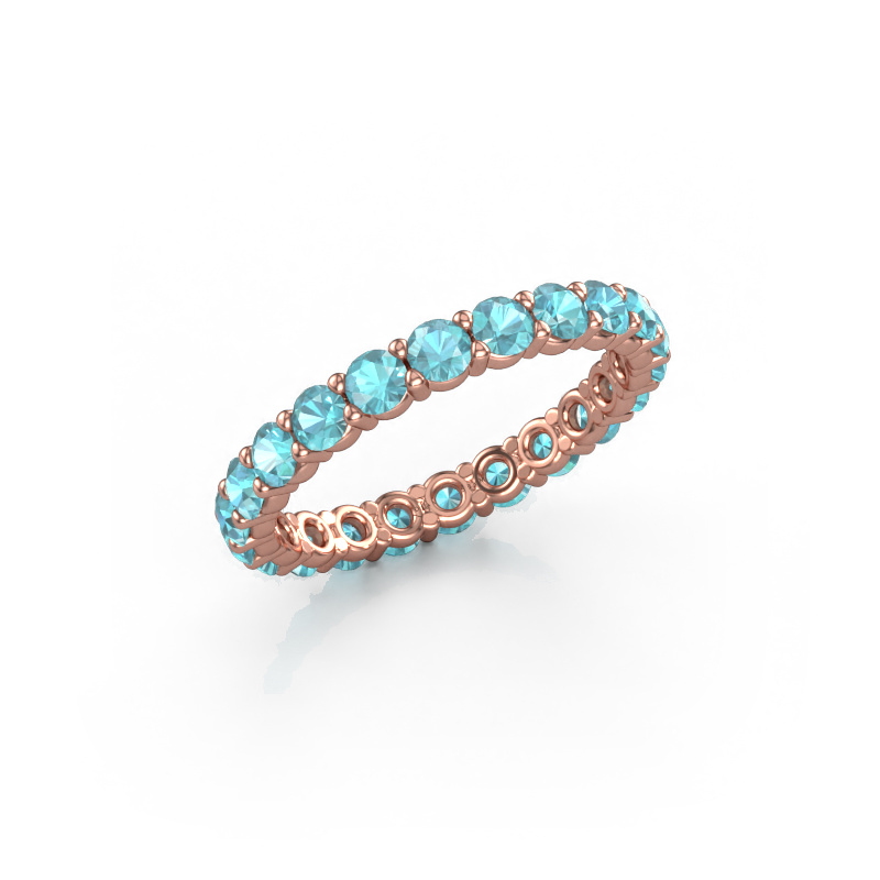 Image of Stackable ring Heddy rnd 2.7 585 rose gold Blue topaz 2.7 mm