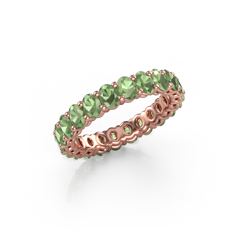 Bild von Vorsteckring Heddy OVL 3x4 585 Roségold Turmalin grün 4x3 mm