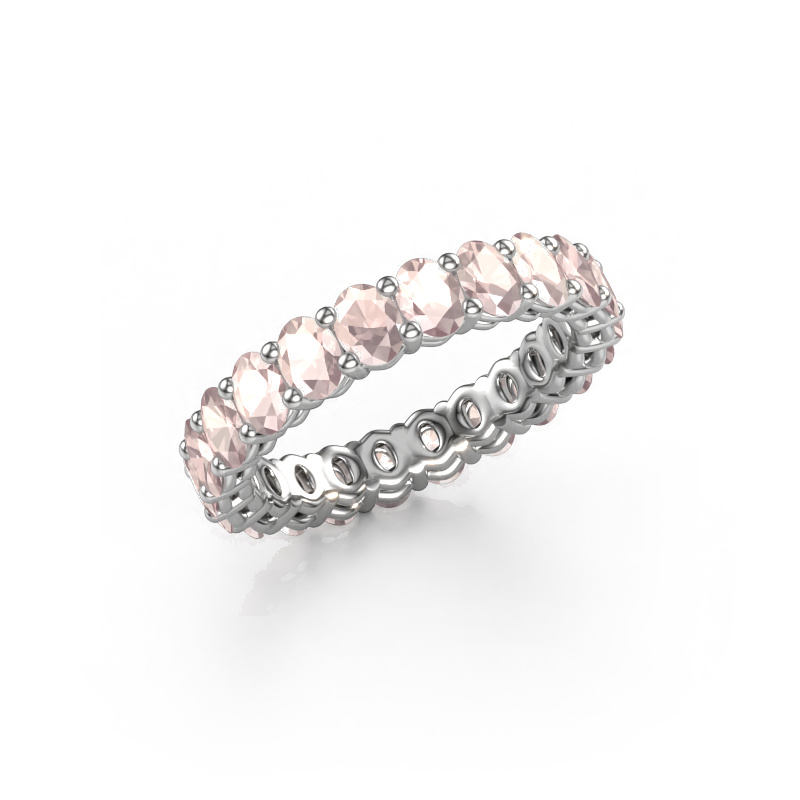 Image of Stackable ring Heddy OVL 3x4 585 white gold Morganite champagne 4x3 mm