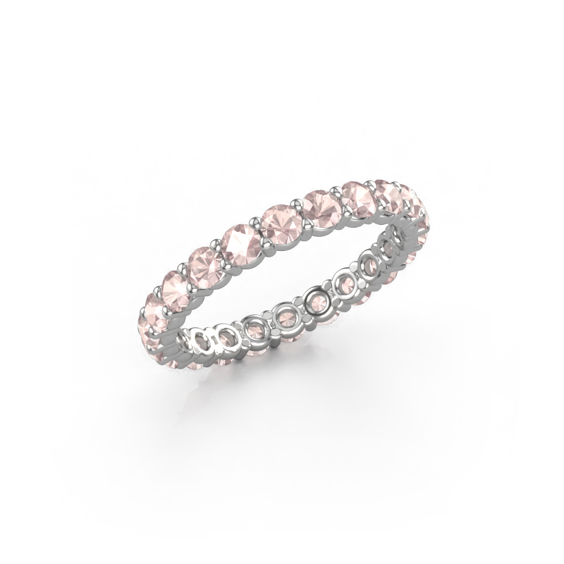Image of Stackable ring Heddy rnd 2.7 585 white gold Morganite champagne 2.7 mm