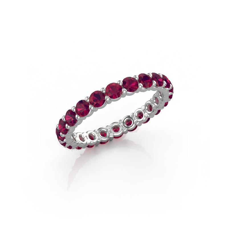 Image of Stackable ring Heddy rnd 2.7 585 white gold Rhodolite 2.7 mm